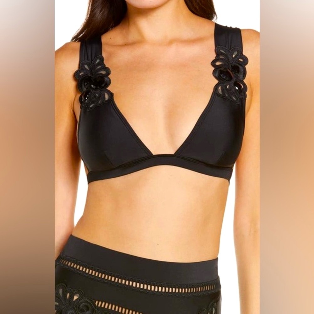 RIVER ISLAND | Resort Cornelli Jet Trim Bikini Top - Picture 2 of 5